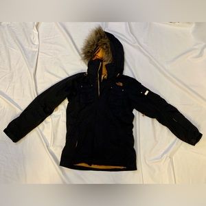 The North Face Baker Delux Black Yellow Insulated Ski Snow Jacket Women’s Small